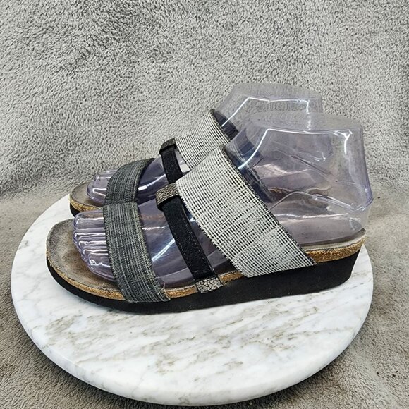 Naot Shoes Womens Size 7 Brenda Gray Slip-On Platform Heel Sandals *GUC* - Picture 1 of 13